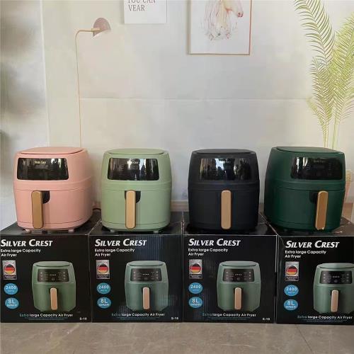 110v美規英文8L大容量多功能空氣炸鍋家用智能觸屏液晶款空氣炸機