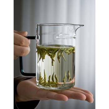 月牙過濾公道杯茶濾茶漏一體加厚玻璃茶壺泡綠茶專用泡茶器分茶杯