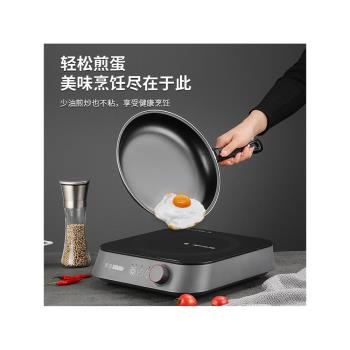 不銹鋼深煎鍋煎炒輔食平底鍋家用小不粘鍋電磁爐專用煎烙餅鍋迷你