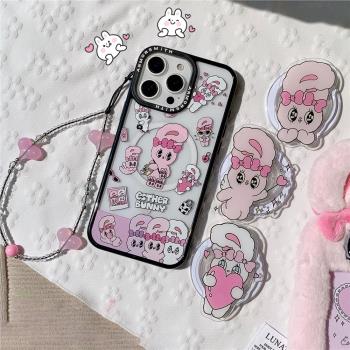 Esther Bunny兔磁吸支架手機殼適用iPhone16pro透明蘋果15promax防摔14/13無線充電12pm可愛11愛心兔子plus硬