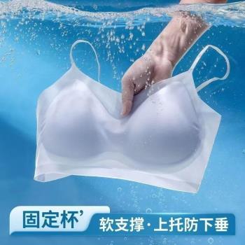 夏季超薄冰絲無痕內衣女無鋼圈透氣裹胸美背聚攏女士防下垂文胸罩