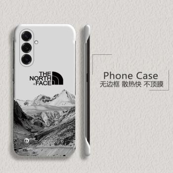 潮牌創意適用三星Galaxys25手機殼s23+無邊框s24ultra散熱s22新款s22+半包s22ultra超薄5g硬防摔保護套外殼女
