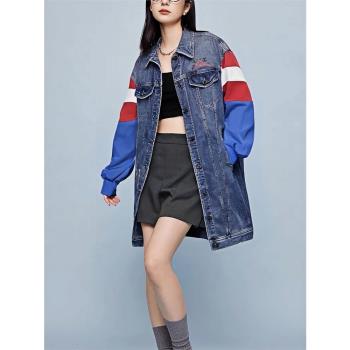 福利特價春秋中長款女士牛仔夾克ablejeans女外套潮流休閑女上衣