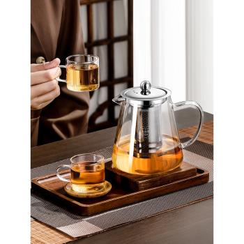 玻璃茶壺家用泡茶壺茶水分離泡茶壺加熱電陶爐茶具套裝養生煮茶壺