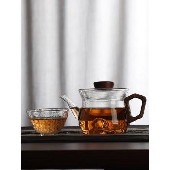 玻璃茶壺耐高溫內建濾網過濾綠茶紅茶花茶金駿眉一人小壺功夫茶具