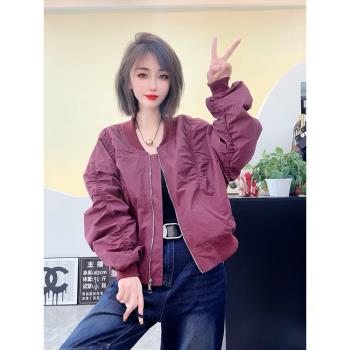 2025春秋季立領風衣女生洋氣棒球服休閑寬松外套防風防水短款夾克