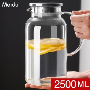 冷水壺玻璃水壺大容量夏季涼白開水壺家用裝果汁壺扎壺泡茶壺套裝