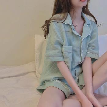 薄款簡約睡衣女夏天2023年新款甜美少女短袖夏季網紅家居服套裝