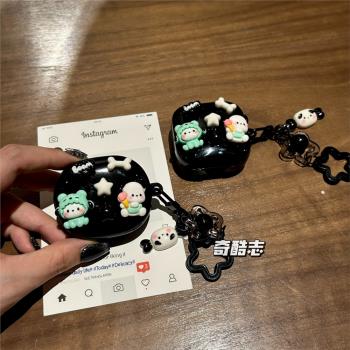 卡通可愛狗狗適用小米Air 4SE日韓風藍芽保護套air3se星星鈴鐺鑰匙扣Air4SE黑色動漫無線耳機套防摔矽膠軟殼