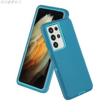 三星s21Plus三防機器人手機殼s21Ultra磨砂軟矽膠雙面防摔保護套