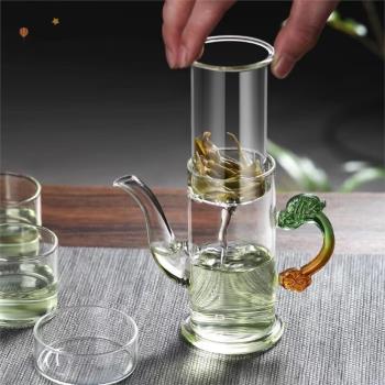 創意泡茶玻璃茶壺功夫普洱過濾茶水分離紅雙耳杯套裝茶具家用單