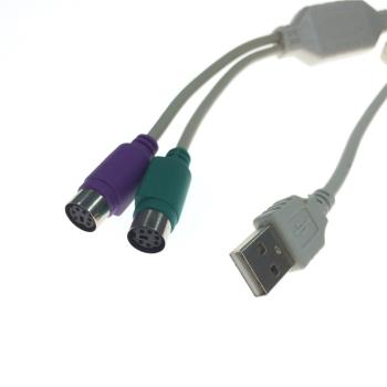 USB to PS2轉換線 USB一分二PSto傳輸線 USB2.0轉鍵盤鼠標連接線
