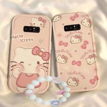 三星note8手機殼凱蒂貓矽膠新款透明卡通可愛全包套KT貓保護套軟galaxy