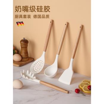 食品級矽膠鏟耐高溫不粘鍋專用鍋鏟套裝家用炒菜鏟子湯勺廚房廚具