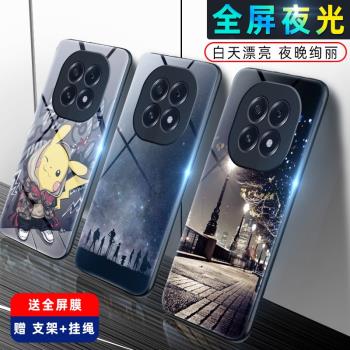 適用oppoA5-5G版夜光玻璃A5手機殼保護套oppo防摔全包軟超薄情侶潮牌網紅男液態矽膠女新款個性直邊寶可夢中