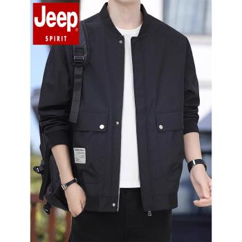 JEEP SPIRIT吉普棒球服外套男士春秋潮牌休閑飛行員夾克痞帥百搭