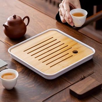 2024新款茶盤家用輕奢小型瀝儲水式茶臺功夫茶具竹茶海乾泡臺託盤