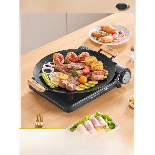 烤盤家用電磁爐韓式烤肉盤戶外卡式爐專用燒烤盤便攜露營鐵板煎鍋