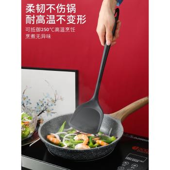 喜之助加長柄矽膠鍋鏟炒勺防燙家用不粘鍋專用炒菜鏟子耐高溫湯勺