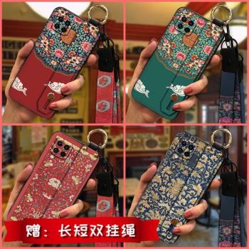 適用於三星A42 5G手機殼手機支架腕帶殼手機套保護殼女款復古風中