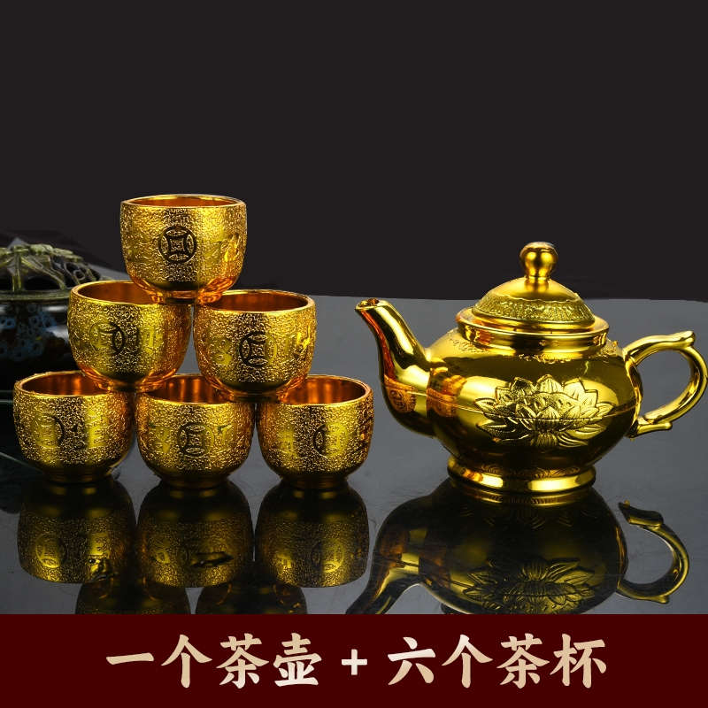 拜拜供奉塑料沙金系列套裝水果供盤供杯供碗酒壺茶壺筷子圣水杯|酒杯(新