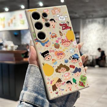 三星GalaxyS25plus手機殼s24ultra新款小新家族S22ultra液態矽膠全包防摔卡通可愛S23軟殼男女24+彩繪保護套