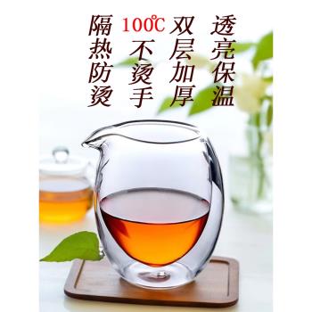 中式雙層隔熱功夫小茶壺透明玻璃