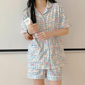 女2021年夏季純棉學生家居服睡衣