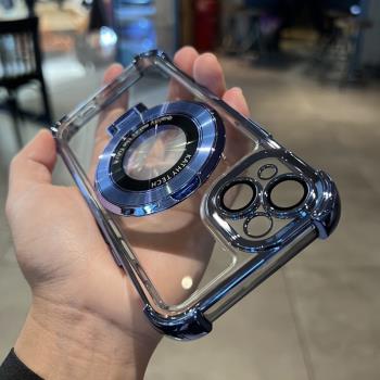 適用防摔磁吸支架蘋果15promax手機殼新款iphone16透明高階感14pro鏡頭全包13氣囊xs12矽膠11男女xr套max保護