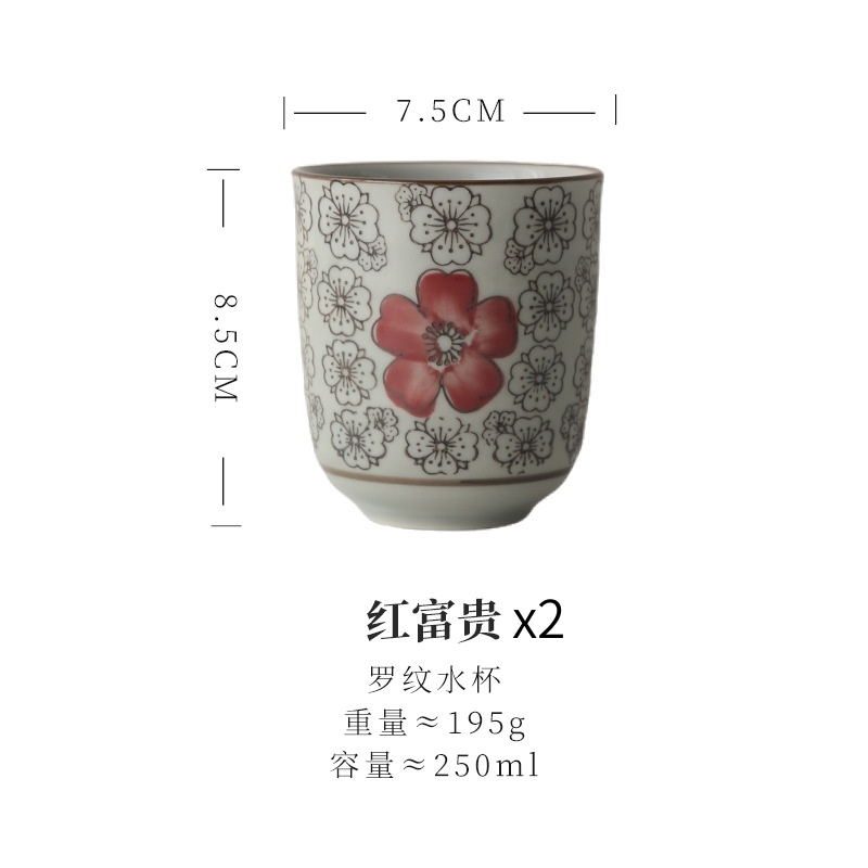 主人杯青花瓷日式陶瓷茶杯帶蓋茶碗復古咖啡杯喝茶小杯子豬口杯|茶杯