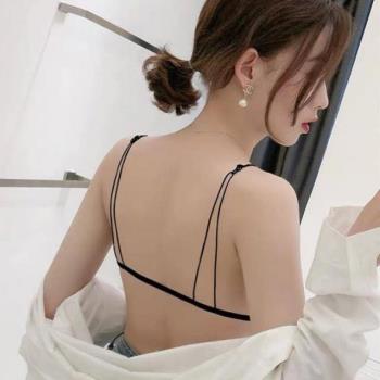 法式bra內衣前扣文胸小杯美背無鋼圈女抹胸超薄款細帶三角杯胸罩