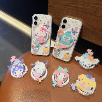 愛珀客 可愛卡通少女心人魚三麗鷗支架適用於iPhone16蘋果15promax手機殼13/12透明磁吸11/12防摔保護套16Pro