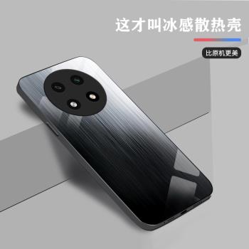拉絲金屬適用oppoA3pro手機殼oppoA2pro男士a11x商務個性oppoa9/A9x/a8/a7x/a7/a5/a3簡約玻璃殼全包防摔