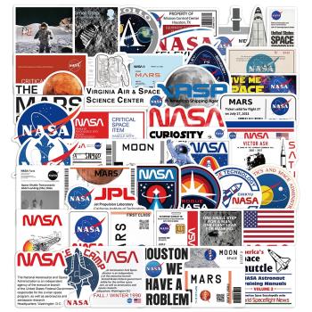 50張NASA宇航員航天太空人貼貼紙行李箱電腦移動電源網紅貼畫防水