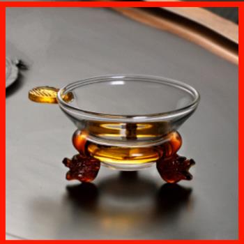 促銷耐熱玻璃茶壺茶漏透明玻璃功夫茶具茶道配件隔濾茶器 過濾網