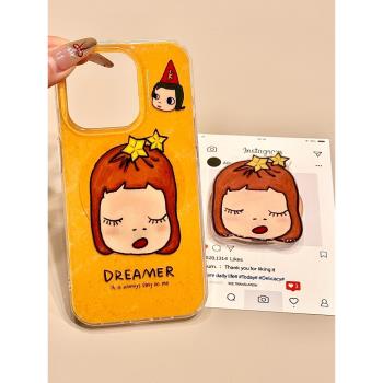 星星奈良美智女孩磁吸支架適用iphone16promax蘋果14手機殼15新款15pro女16可愛13pm雙層矽膠創意個性防摔套