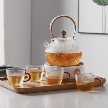 玻璃茶壺泡茶家用圍爐水果茶具明火耐高溫電陶爐煮茶器提樑燒水壺
