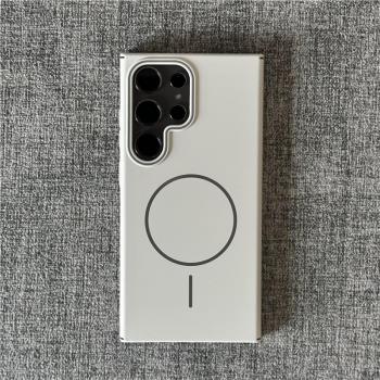 Beats同款白月光細圈Magsafe磁吸無線充電適用三星S25/s24Ultra手機殼s23+磨砂高階s21/2FE超薄Note20硬外套+