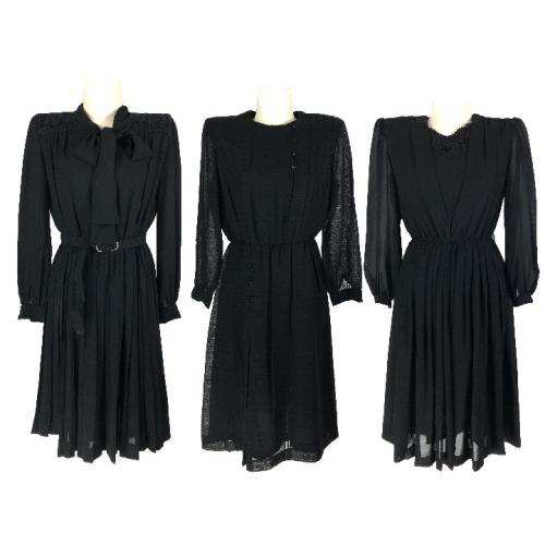 古著Vintage日系復古文藝春夏款連衣裙毛料背帶吊帶裙洋裝長袖