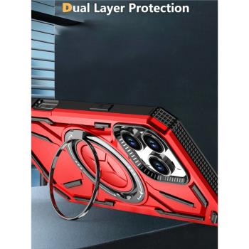 適用蘋果16Promax二合一支架指環magsafe磁吸無線充手機殼創意iPhone15Promax保護殼防摔男款13 12 11 XR 78+
