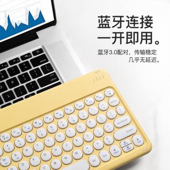 藍牙鍵盤適用ipad手機平板電腦筆記本妙控辦公圓鍵帽無線鍵盤