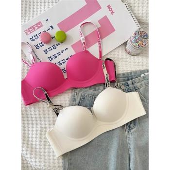 一件代發多巴胺內衣女小胸聚攏顯大圓圓胸無鋼圈性感無痕文胸套裝