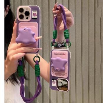 英文幽靈適用蘋果15手機殼14/13女款13promax掛脖11防摔iPhone12軟蘋果xs簡約xr帶掛繩xsmax女生7矽膠8p新款6