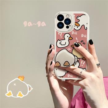 蘋果鴨子帶支架個性小羊皮卡通