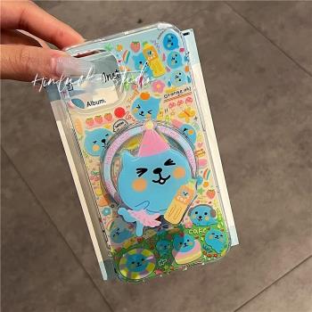 趣味酷兒磁吸支架適用蘋果15PRO/12手機殼14pm/13mini可愛xs max小清新iPhone 11全包XR個性658plus矽膠SE3女