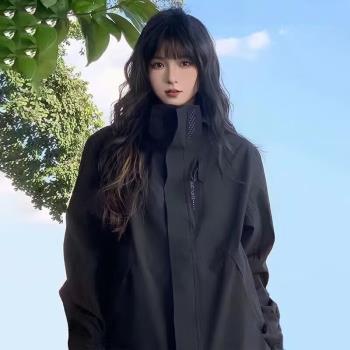 商場倒閉撿漏沖鋒衣男士外套秋季美式潮牌夾克防風防水戶外登山服