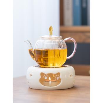 暖茶溫茶爐小茶壺公道杯保溫蠟燭煮茶爐加熱茶底座溫茶器烤橘子