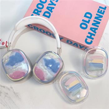 韓系ins風小眾簡約可愛適用於蘋果AirPods max頭戴式耳機保護套apm女生透明Apple AirPods Max無線藍牙耳機套
