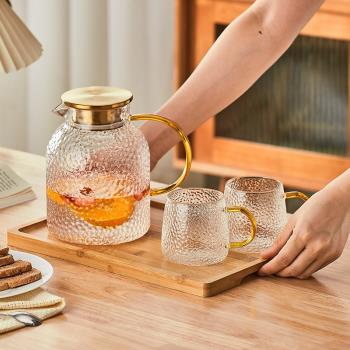 冷水壺玻璃耐高溫涼水杯果茶壺大容量冰水壺涼茶壺套裝家用涼水壺