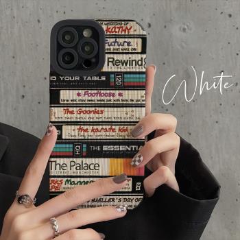 復古歐美風拼接潮牌標簽適用16ProMax蘋果15手機殼iPhone16/13防摔12新款11高階14全包矽膠軟15promax保護套
